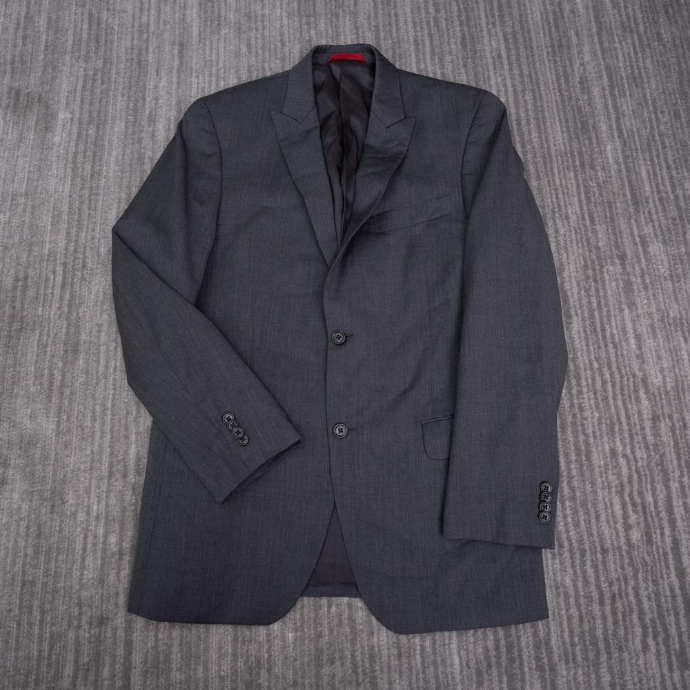 Alfani Suit Jacket Mens 38R Gray Excellent 100% Wool 2-Button Blazer